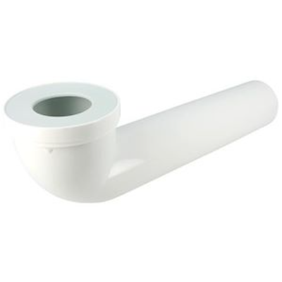 Pipe longue de WC, D= 90, en PVC blanc, longueur 400 mm