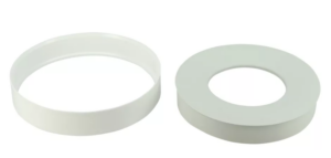 Ensemble joint-bague pour pipe de WC, PVC blanc, sorties Ø DM 85/107