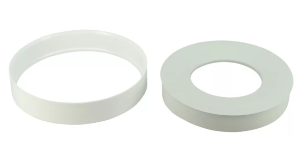 Ensemble joint-bague pour pipe de WC, PVC blanc, sorties Ø DM 85/107