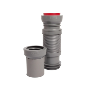 Pipe WC extensible MULTIBATI grise pour Bati-support L 320-670mm Ø 93-110mm