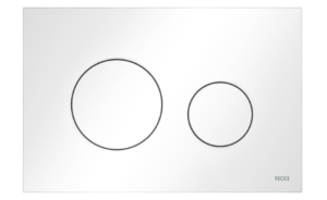 Plaque de déclenchement WC, plastique, Blanc brillant