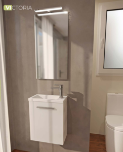 Meuble lave mains - Caisson + Plan vasque résine