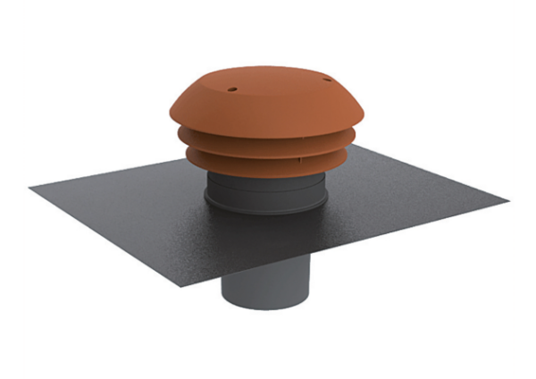 Chapeau sortie toiture couleur tuile Ø160 mm / Standard
