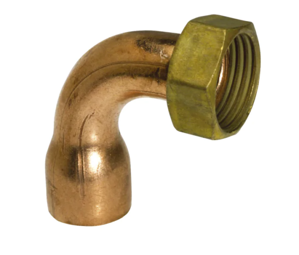 Raccord coudé 2 pièces FF douille cuivre