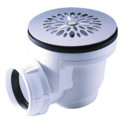 Bonde receveur de douche plastique à grille inox Ø 60