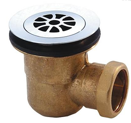 Bonde douche laiton, sortie horizontale